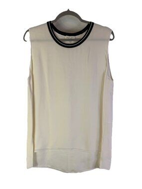 Rag & Bone Silk Hi-Low Sleeveless Shirt Top Blouse Ivory